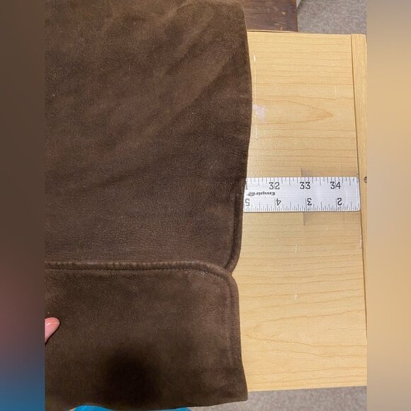 Vintage J. Crew SUEDE Leather Button Up Car Coat, Dark Brown, SOFT, Men’s Large - Picture 8 of 12